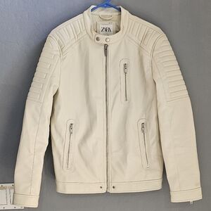 ZARA moto style faux leather jacket